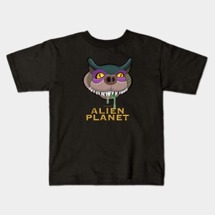 Giree - Alien Planet - No Heart Yellow Kids T-Shirt